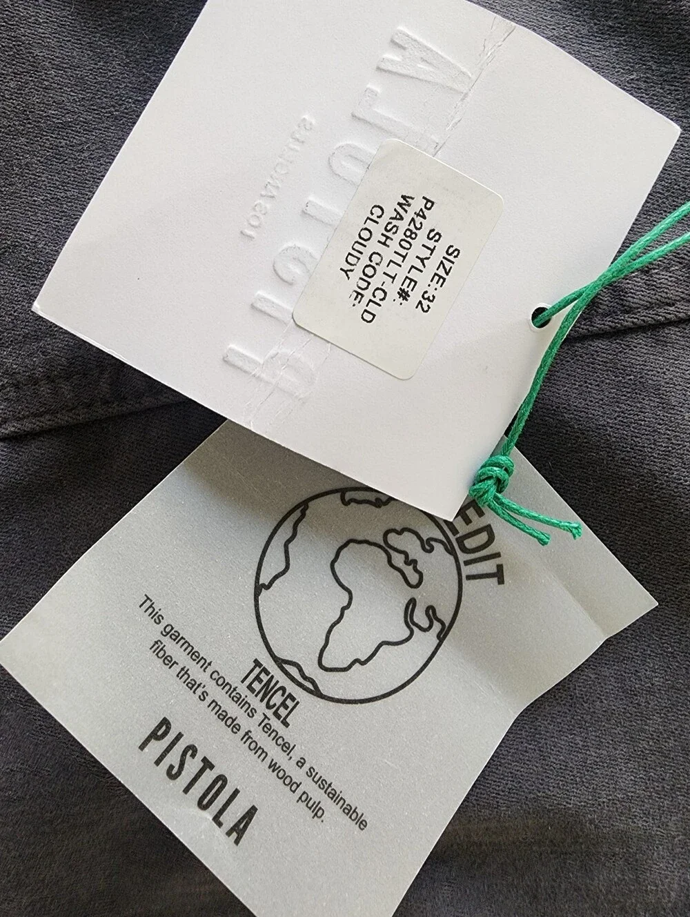 NWT Pistola Tammy High Rise Tencel Utility Shorts Cloudy Charcoal Grey Size 32 - Picture 8 of 11